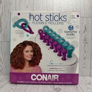 NEW Conair Hot Sticks Flexible Rollers Tourmaline Ceramic Medium & Small Rollers